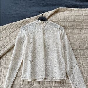 Sezane Cream Lace Blouse